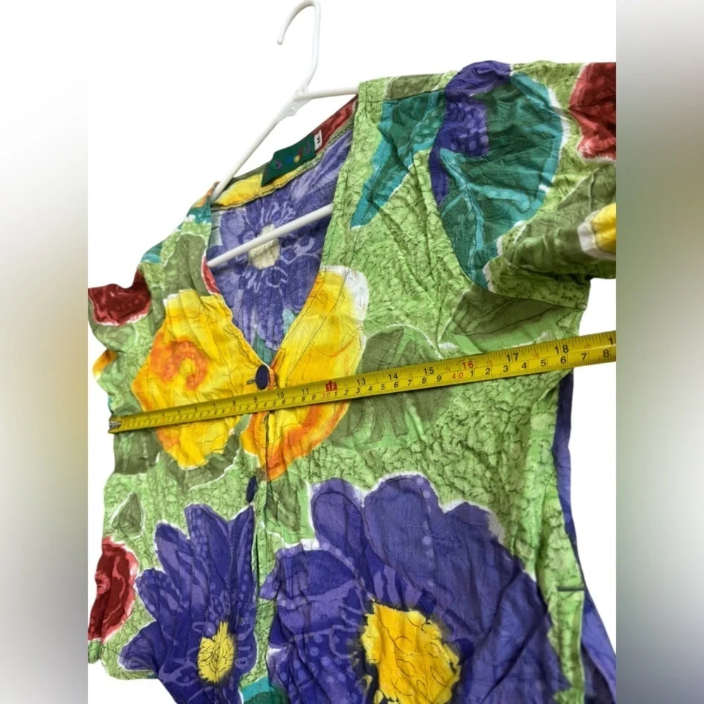 Vintage Jams World Medium Hawaiian Floral Print Maxi Dress and cardigan Set M - Picture 10 of 11